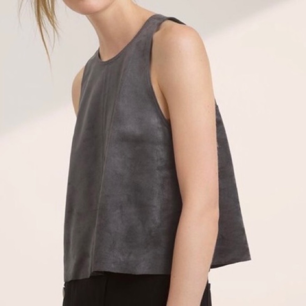 Wilfred Octave Vegan Suede Blouse - Grey - Size Small